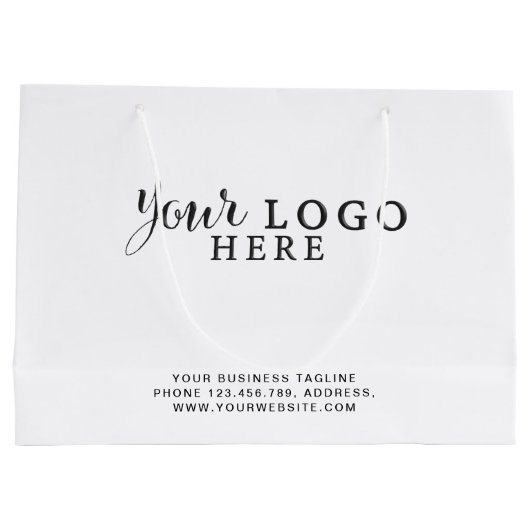 Maßgeschneiderte Papiertüte mit Logo - kein Minimu Große Geschenktüte (Rückseite)