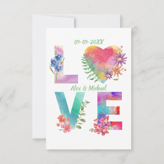 Maßgeschneiderte Pastel-Liebe Einladung (Rückseite)