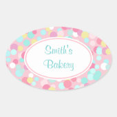 Maßgeschneiderte Pastelldots Oval Stickers (Vorderseite)