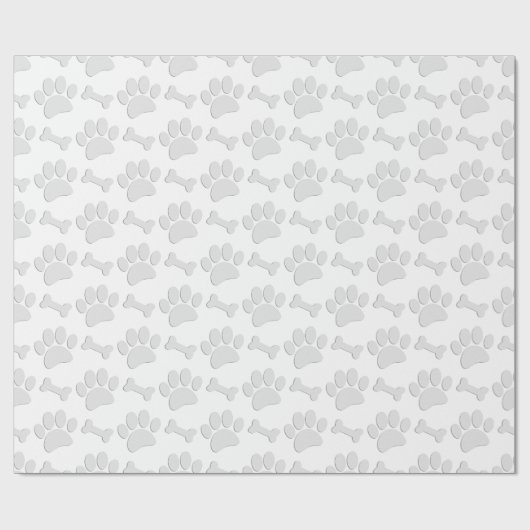 Maßgeschneiderte Paw Prints und Knochen Geschenkpapier (Flach)