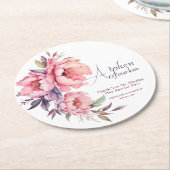 Maßgeschneiderte Peonies - ein Zeichen für unsere Runder Pappuntersetzer (Angewinkelt)