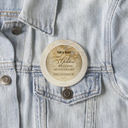 Maßgeschneiderte Perlen zum 50. Hochzeitstag Button (Beispiel)