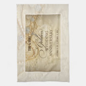Maßgeschneiderte Perlen zum 50. Hochzeitstag Geschirrtuch (Vertikal)