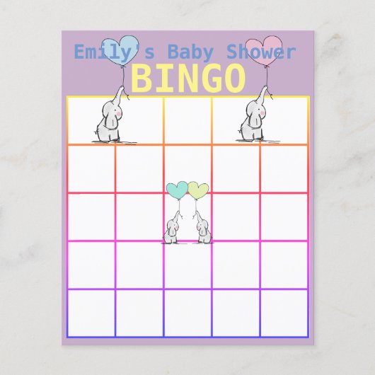 Maßgeschneiderte Personalisierte Baby-Duschbingo-K Flyer (Vorne)