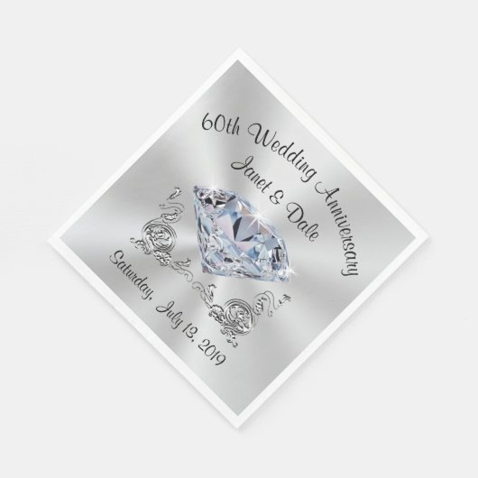 Maßgeschneiderte Personalisierte Diamant Napkins Serviette (Ecke)