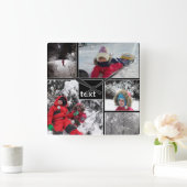 Maßgeschneiderte personalisierte Patches quadriere Quadratische Wanduhr (Zuhause)