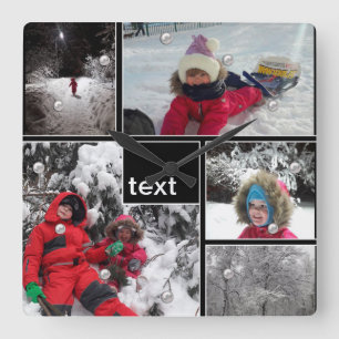 Maßgeschneiderte personalisierte Patches quadriere Quadratische Wanduhr