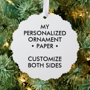 Maßgeschneiderte Personalisierte SCALLOPED PAPER T Ornament Karte