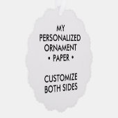 Maßgeschneiderte Personalisierte SCALLOPED PAPER T Ornament Karte (Rechts)