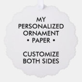 Maßgeschneiderte Personalisierte SCALLOPED PAPER T Ornament Karte (Vorderseite)