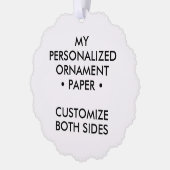 Maßgeschneiderte Personalisierte SCALLOPED PAPER T Ornament Karte (Links)