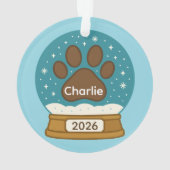 Maßgeschneiderte Pet Print Snow Globe Ornament (Rückseite)