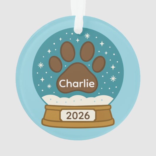 Maßgeschneiderte Pet Print Snow Globe Ornament (Rückseite)