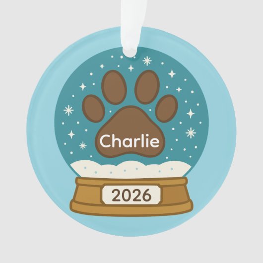 Maßgeschneiderte Pet Print Snow Globe Ornament (Vorderseite)