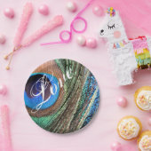 Maßgeschneiderte Pfauenfederplatte Pappteller (Party)