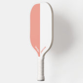 Maßgeschneiderte Pfirsichfarben und Weiß Pickleball Schläger (Links)