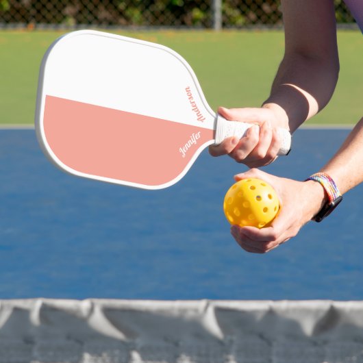 Maßgeschneiderte Pfirsichfarben und Weiß Pickleball Schläger (InSitu)