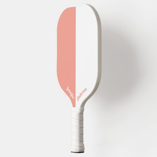 Maßgeschneiderte Pfirsichfarben und Weiß Pickleball Schläger (Links)