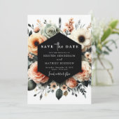 Maßgeschneiderte Pfirsichhochzeit Save The Date (Stehend Vorderseite)