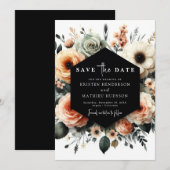Maßgeschneiderte Pfirsichhochzeit Save The Date (Vorne/Hinten)