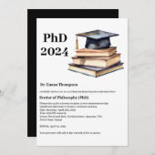 Maßgeschneiderte Phd-Graduierungspartei Einladung (Vorne/Hinten)