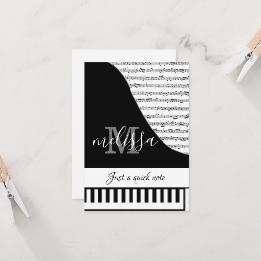 Maßgeschneiderte Pianokarte Karte (Vorderseite/Rückseite Beispiel)