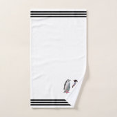 Maßgeschneiderte Pinguine & Drei schwarze Streifen Badhandtuch Set (Handtuch)