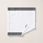 Maßgeschneiderte Pinguine & Drei schwarze Streifen Badhandtuch Set (Waschlappen)