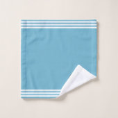 Maßgeschneiderte Pinguine & Drei Streifen auf Aqua Badhandtuch Set (Waschlappen)