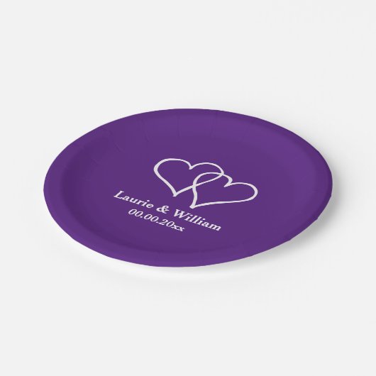 Maßgeschneiderte Platte für lila Interlocking-Part Pappteller (Schrägansicht)