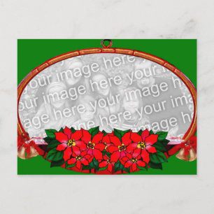 Maßgeschneiderte Poinsettia Foto Frame Card Postkarte