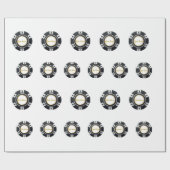 Maßgeschneiderte Poker-Chips Schwarz-weißes Goldmu Geschenkpapier (Flach)
