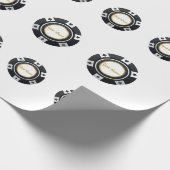Maßgeschneiderte Poker-Chips Schwarz-weißes Goldmu Geschenkpapier (Ecke)