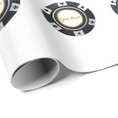 Maßgeschneiderte Poker-Chips Schwarz-weißes Goldmu Geschenkpapier (Rolleneckpunkt)