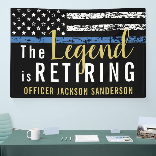 Maßgeschneiderte Polizeiretirement Thin Blue Line Banner (Messe)