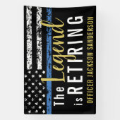 Maßgeschneiderte Polizeiretirement Thin Blue Line Banner (Vertikal)