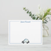 Maßgeschneiderte Polizeiwagen, Jungs blau und weiß Dankeskarte (Stehend Vorderseite)