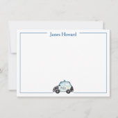 Maßgeschneiderte Polizeiwagen, Jungs blau und weiß Dankeskarte (Vorderseite)