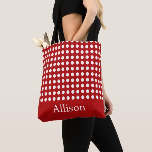Maßgeschneiderte Polka Dot Tote Bag Tasche (Von Nahem)