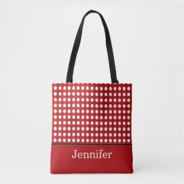 Maßgeschneiderte Polka Dot Tote Bag Tasche