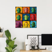 Maßgeschneiderte Pop Art Cactus Grid Wall Art Poster (Heimbüro)