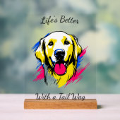 Maßgeschneiderte Pop Art Golden Retriever Design Acrylschild (Neutral)