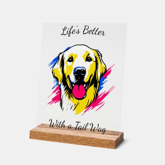 Maßgeschneiderte Pop Art Golden Retriever Design Acrylschild (Winkel)