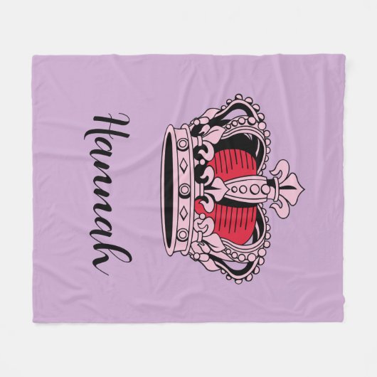 Maßgeschneiderte Prinzessin Queen Crown Fleecedecke (Vorderseite (Horizontal))