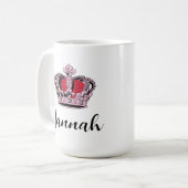 Maßgeschneiderte Prinzessin Queen Crown Kaffeetasse (Vorderseite Links)
