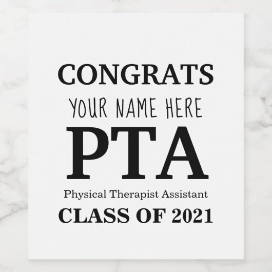 Maßgeschneiderte PTA Weinflaschen Etiketten (Einzelnes Label)