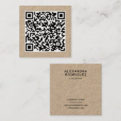 Maßgeschneiderte QR Code Langname Minimale Kraft Quadratische Visitenkarte (Vorne/Hinten)