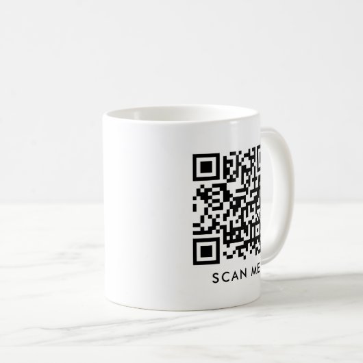 Maßgeschneiderte QR-Code-Scan Me-Vorlage Weiß Kaffeetasse (VorderseiteRechts)