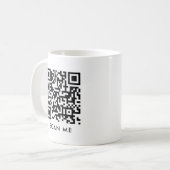 Maßgeschneiderte QR-Code-Scan Me-Vorlage Weiß Kaffeetasse (Vorderseite Links)