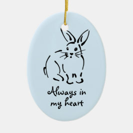 Maßgeschneiderte Rabbit-Gedenkschmuck Keramik Ornament